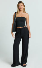 Davie Pants  - High Waisted Wide Leg Pants in Black