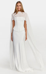 Carrie Top - Strapless Lace Up Corset Top in White