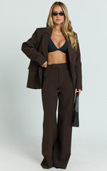 Selena Blazer - Oversized Single Breasted Blazer in Brown