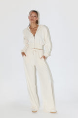 Selene Hoodie - Zip Through Hoodie in Cream
