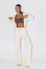 Selene Pants - Tie Waist Sweatpants in Cream