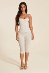 The Brielle Capri Bottoms in Off White