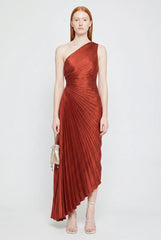 Megan | Asymmetric One Shoulder Midi Dress