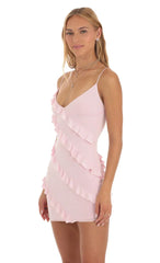 Ruffle Mini Dress in Pink