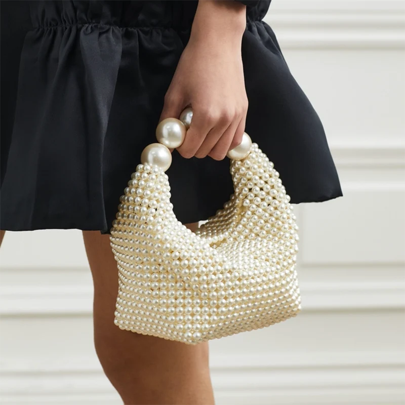 Pearl Embellished Mini Statement Bag